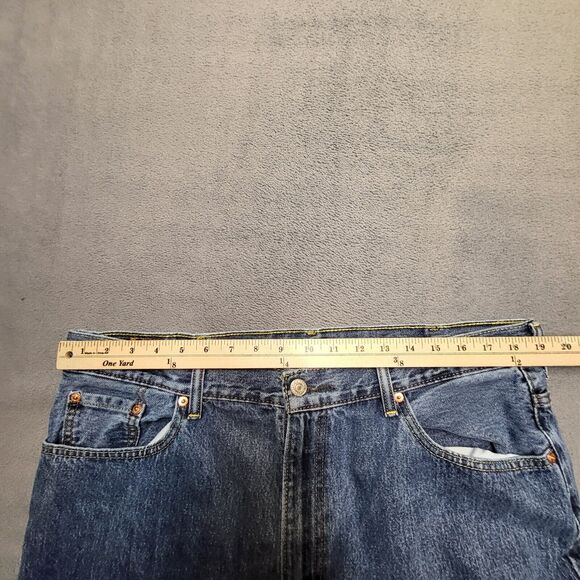 Levi's 550 Jeans Men's 38x24 Blue Relaxed Fit Straight Leg Denim Distressed - Picture 7 of 9